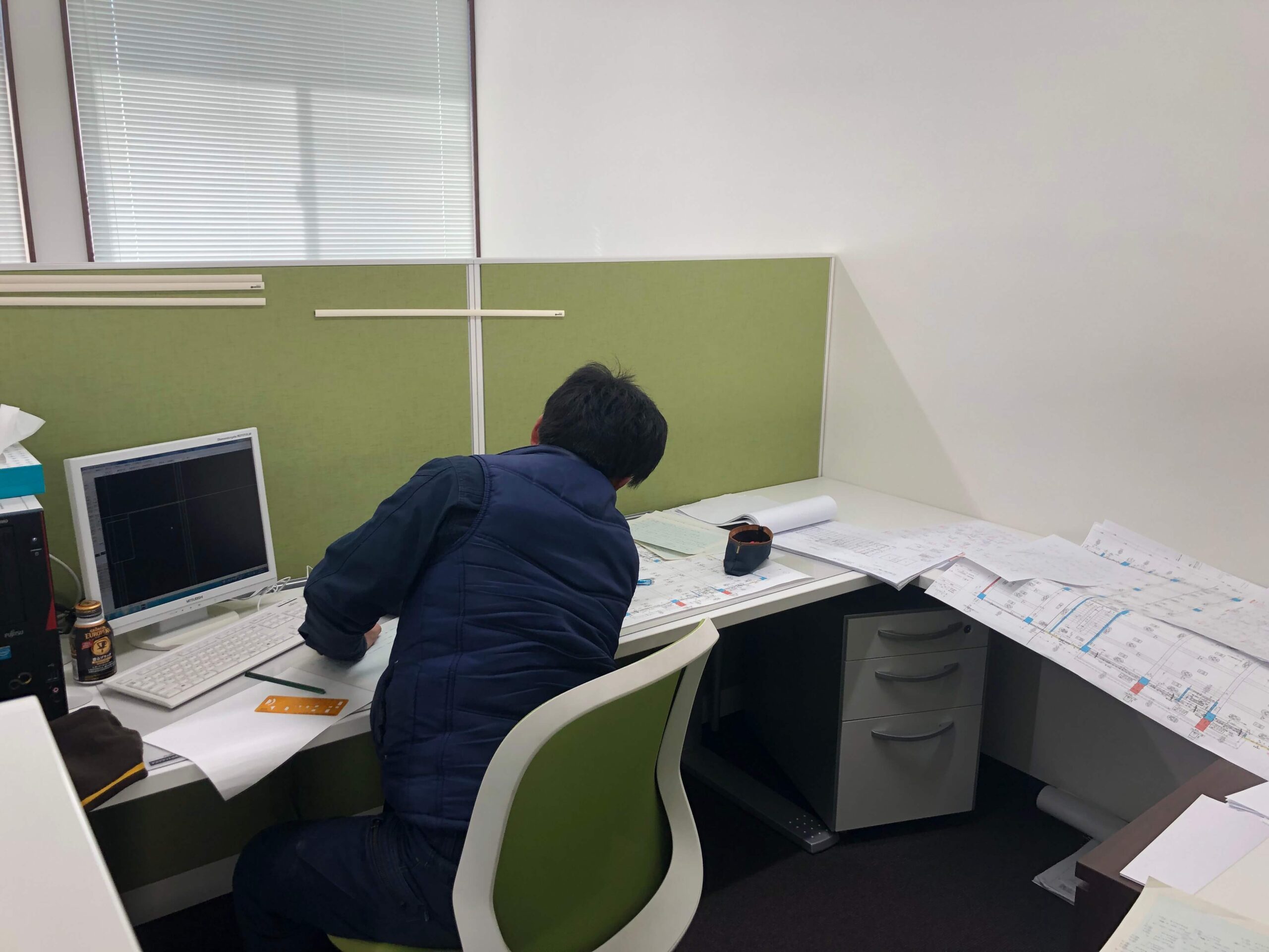 朝礼ラジオ体操・現場指示の写真