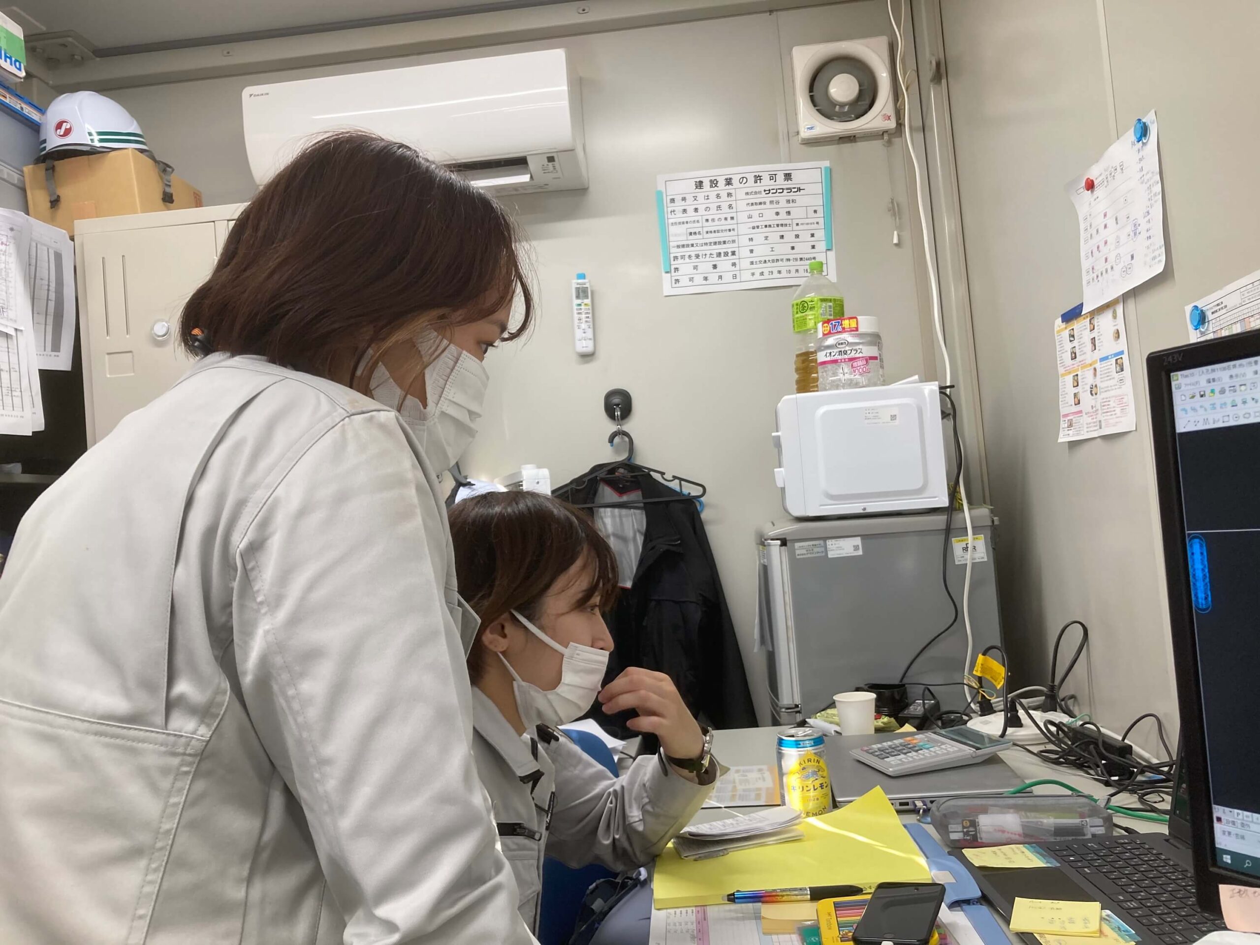 事務処理、翌日の段取り等の写真