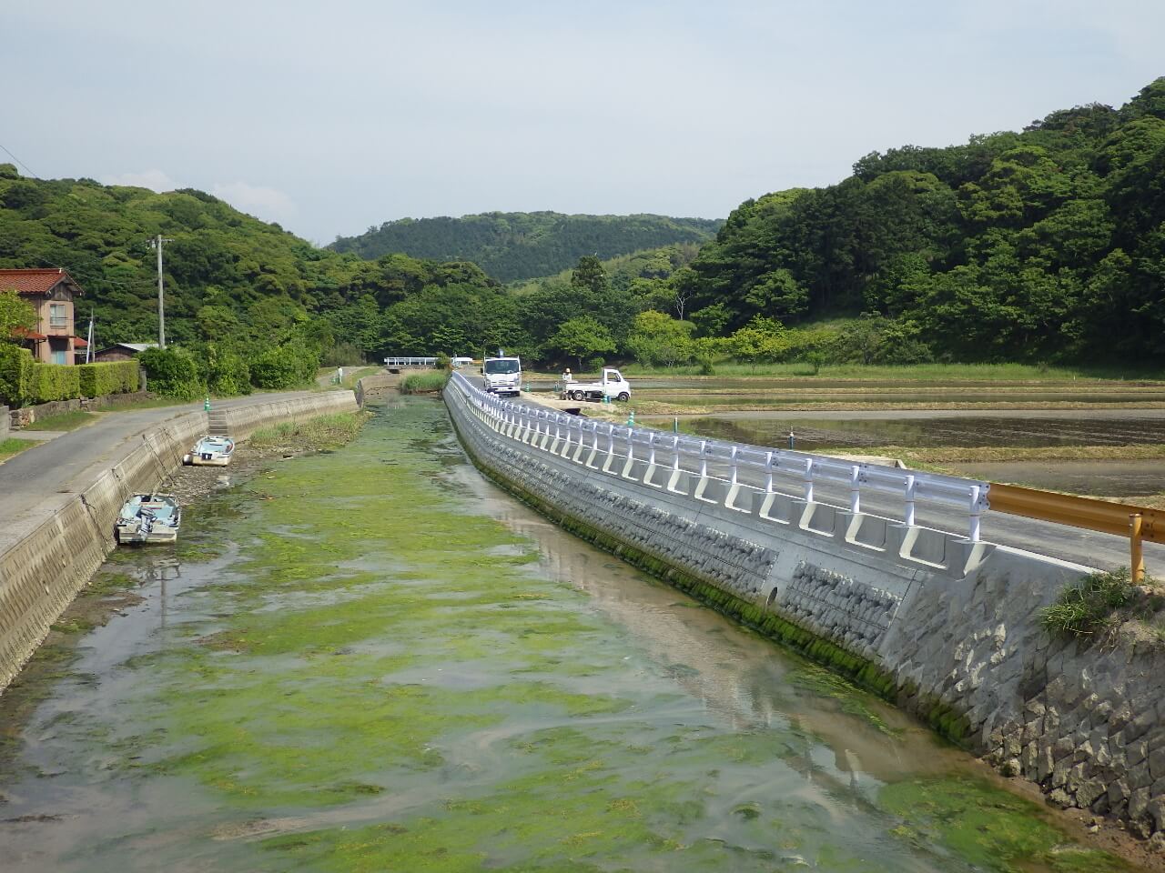 荒田川護岸の写真