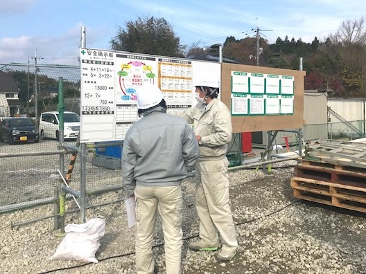 工事スタート、新規入場者教育、現場巡回の写真