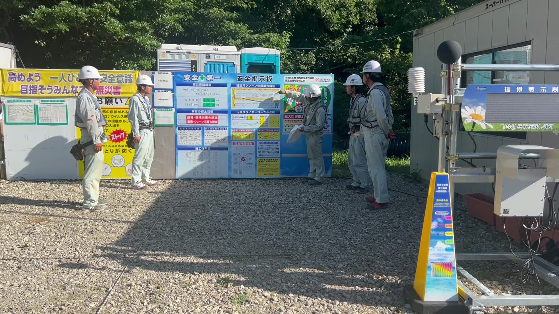 朝礼、ＫＹ活動、始業前点検の写真